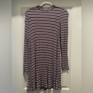 NWT American Eagle Outfitters Maroon and White Striped dress